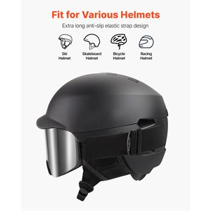 Occhiali da Sci Senza Montatura OTG Antiappannamento per Uomo e Donna, Lenti a Specchio Argento con Rivestimento Revo, Telaio Flessibile in TPU per Casco da Sci - Product Image 6