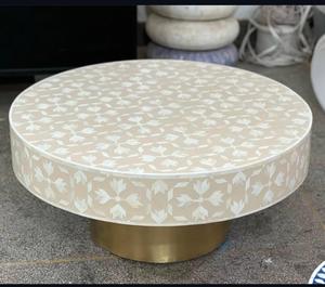 Mesa con Incrustaciones de Hueso de ILAHI, Diseño Moderno con Detalles de Ágata, Almacenamiento Portátil, Muebles para el Hogar - Product Image 6