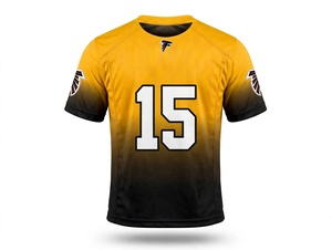 Maillot de football américain personnalisé pour homme, jaune et noir dégradé, uniforme d'équipe, manches courtes, respirant, pour entraînement et matchs - Product Image 1