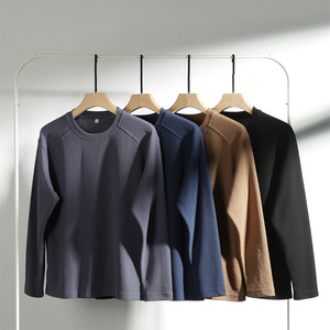 52% Cotton 48% Polyester Black <b>Waffle</b> Casual Blank T-<b>Shirts</b> 220gsm Raglan Short Sleeve - Product Image 4