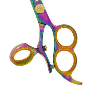 ชุดกรรไกรตัดผมไทเทเนียมเคลือบไทเทเนียมสีรุ้ง2ชิ้น3วงแหวนสำหรับตัดผมและขัดเงา - Product Image 5