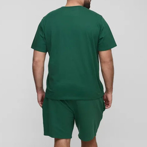 Nouvel ensemble d'été 2026 pour homme : T-shirt et short tissés 100 % coton, personnalisables avec logo, deux pièces - Product Image 5