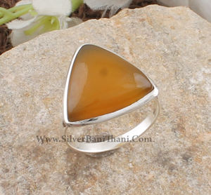 925 Sterling <b>Silver</b> Bezel Setting Yellow Jade Handmade Classic <b>Boho</b> Dainty Solitaire <b>Ring</b> Certified Jaipur Unisex Wedding Party - Product Image 5