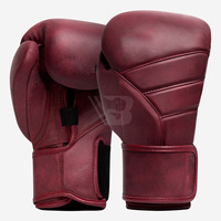 Gants de boxe professionnels de qualité supérieure en cuir véritable avec fermeture à lacets, anti-humidité, personnalisables