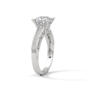 Princess Cut Moissanite <b>Ring</b> Oval Halo Engagement Band White Gold Color Bridal Jewelry - Product Image 2