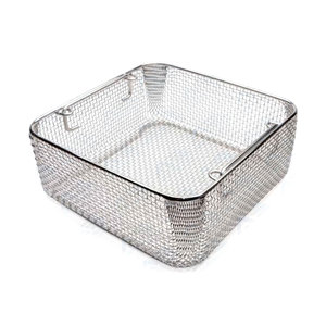 Premium Holloware Sterilization <b>Basket</b> CE Certified Medical Stainless Steel <b>Wire</b> Mesh Tray Manual Surgical Dental Instruments - Product Image 1