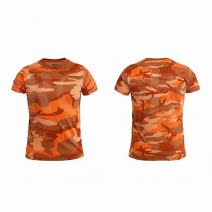 T-shirt en coton à manches courtes à motif camouflage personnalisé, très vendu, avec logo personnalisé, décontracté, respirant, col rond, pour l'été - Product Image 3