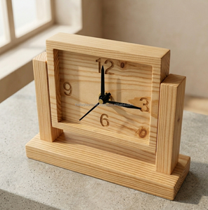 Custom Handmade Wooden Desk Clock <b>Mini</b> Pine Wood <b>Table</b> Clock Modern Home Office Desk Decor Gift - Product Image 2