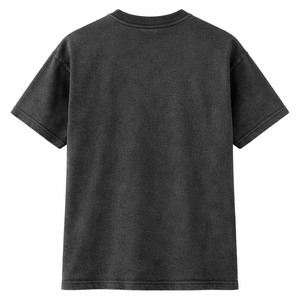 Custom Logo Men's Vintage Wash Black Streetwear T-<b>Shirt</b> Heavyweight Cotton Boxy Tee with Star Applique Wholesale - Product Image 2