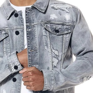 เสื้อแจ็คเก็ตเดนิมเคลือบแบบสั่งทำพิเศษ คอตั้ง มีกระเป๋าหน้า ระบายอากาศได้ดี สวมใส่สบาย คุณภาพสูง ไซส์ใหญ่ เหมาะสำหรับทำงานและสวมใส่ในชีวิตประจำวัน สำหรับผู้ชาย - Product Image 6