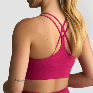 Soutien-gorge de sport côtelé sans couture pour femme, tricoté, dos croisé, pour le yoga, les activités sportives, l'extérieur et la gym, collection été - Product Image 5
