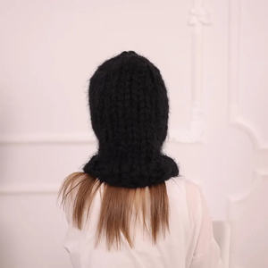 Masque facial en coton douillet, cagoule tricotée moelleuse et chaude pour la protection contre le froid, style Y2K sportif et vieilli - Product Image 4