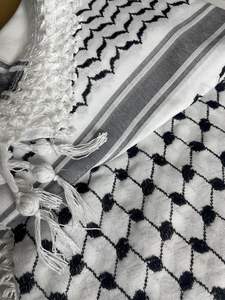 Nuevo Shemagh para Hombre, Bufanda Keffiyeh Tejida, Árabe, Palestina, Negra y Blanca, Kufiya Arafat Hatta, Marca Original, Algodón, Unisex, Chal Cuadrado - Product Image 6