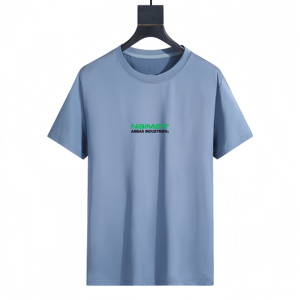 ไนมัต อาบาส อินดัสทรีส์เสื้อยืดแขนสั้นสีน้ำเงินสำหรับผู้ชาย แห้งเร็ว ทรงปกติ คอกลม ชุดลำลอง - Product Image 3