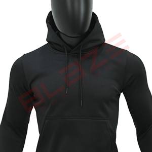 Custom Blank Men's 280Gsm French Terry Breathable <b>Black</b> Running Sports Hooded <b>Sweatshirt</b> Regular Fit Basic Polyester Hoodies - Product Image 5