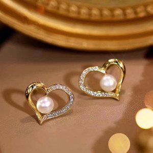 Pendientes de Plata de Ley S925 con Perlas Naturales al por Mayor, Estilo de Diseñador, Modernos y Elegantes, de 11-12 mm con Caja de Regalo - Product Image 1