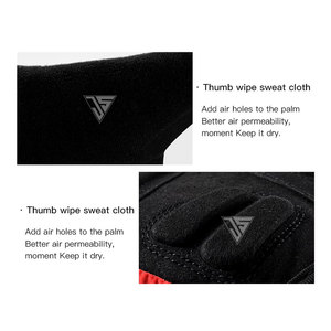 Gants de cyclisme unisexes d'hiver, doux, antidérapants, mi-doigts, imperméables, compatibles écran tactile, avec fermeture éclair, en tissu polyester extensible et doux comme une serviette - Product Image 5