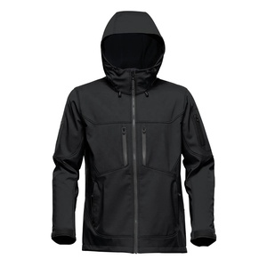 Mens Eco-Friendly Waterproof Bomber Jacket Hooded Windproof Breathable Outdoor Winter Streetwear Solid Dyed Front OEM Custom - Product Image 2