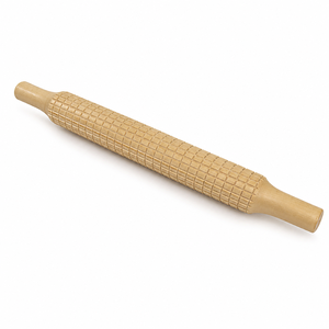Wooden Felting Roller With Textured Grip Pattern Handmade Wool Felting <b>Tool</b> For Crafts And Textile Making - Product Image 1