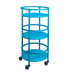 Carrello Portaoggetti Rotondo Blu a 3 Ripiani da 32 Pollici per Cucina e Bar - Product Image 2