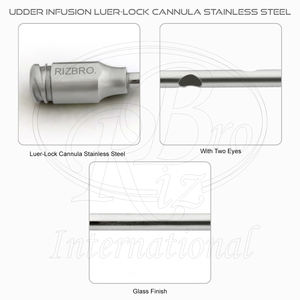 Cánula de infusión Udder Luer Lock de acero inoxidable reutilizable, juego de 4 piezas, con punta de 2 mm y dos orificios, instrumentos veterinarios para aves - Product Image 4