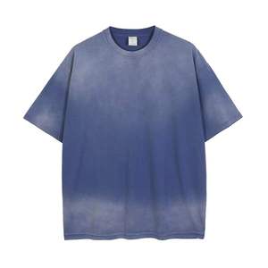 เสื้อยืดแขนสั้นสีดำล้วนทรงโอเวอร์ไซส์สำหรับผู้ชาย เสื้อผ้าฝ้ายถักแบบไม่มีปก สไตล์ลำลองสำหรับฤดูร้อน - Product Image 3