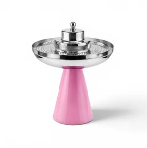 Stainless Steel Metal Oud <b>Incense</b> Burner Mabkhara with Vibrant Red <b>Cone</b> Stand Premium <b>Incense</b> Burner Holder - Product Image 1