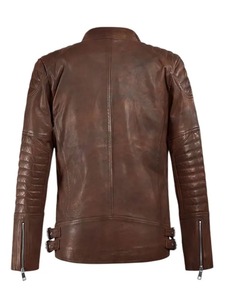 Shotgun Spanish Brown Moto Leather <b>Jacket</b> - Product Image 3