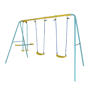 HEAVY DUTY STEEL FRAME OUTDOOR BACKYARD DURABLE STRUCTURE for KIDS TOY <b>SWING</b> SET with 2 SETS - Product Image 1