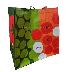 Imprimé personnalisé écologique réutilisable PP tissé polypropylène laminé Shopping Sac fourre-tout étanche Logo motif conçu Vietnam - Product Image 5