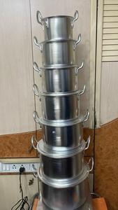Ensemble de casseroles modernes en aluminium Anax 7 pièces, avec couvercles, épaissies, polies, pour cuisinières à gaz et à induction, usage domestique - Product Image 4