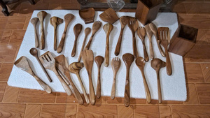 Cheap Natural Acacia Wooden Wooden <b>Mirror</b>-Polished Coffee and Wine Spoons Set Customizable Cooking Utensils Kitchenware - Product Image 5