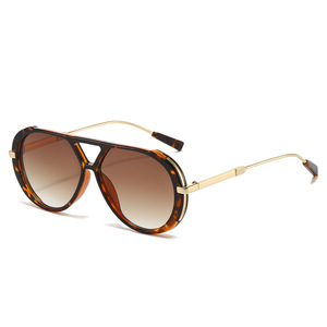 Lunettes de soleil unisexes 2025 tendance rétro à double pont, monture large, résistantes aux UV400, à bordure complète, personnalisables, vente en gros - Product Image 4