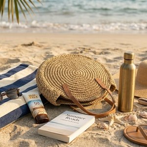 Women Seagrass <b>Straw</b> Clutch <b>Bag</b> Handmade Woven Beach Seagrass Handbag with Leather Strap Custom Logo Available - Product Image 3