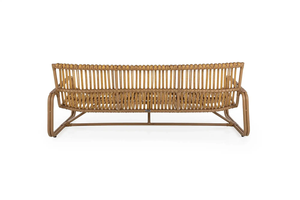 MIRA-B Traditional Outdoor <b>Rattan</b> <b>Sofa</b> Set Teak Table Comfortable 4 Seating Capacity Weather Resistant Garden Living Room - Product Image 4