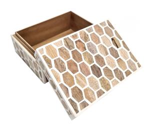 Caja de Joyería Decorativa Hecha a Mano con Diseño Marroquí de Flor de Amor con Incrustaciones de Hueso Ecológica, Decoración para Mesa del Hogar, Año Nuevo - Product Image 3