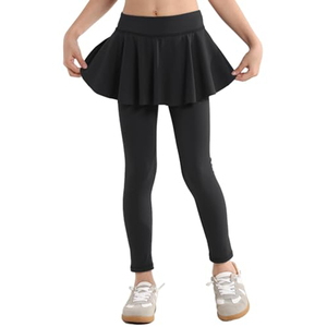 Pantalones de punto para niñas, 75% nailon, 25% spandex, con volantes, uniformes escolares, leggings con falda tutú para niñas - Product Image 4