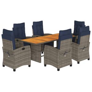 Ensemble de salle à manger de jardin bleu marine et gris - Product Image 2