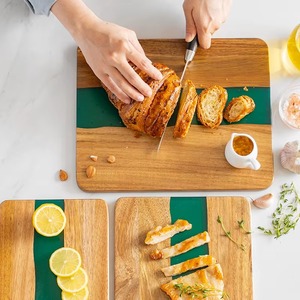 Ensemble de planches à découper rectangulaires tendance pour l'industrie, avec bande verte antidérapante, lavable au lave-vaisselle, pack combiné - Product Image 5