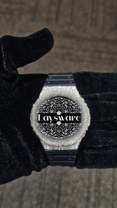Reloj de Lujo Unisex con Movimiento de Cuarzo Moissanite VVS Premium, Esfera ETA, Correa de Goma Negra, Estilo Hip Hop - Product Image 5