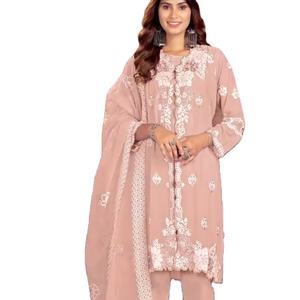 El último diseñador Georgette bordado trabajo Kurti Set por Fab Zone Indian & Pakistani Clothing - Product Image 1