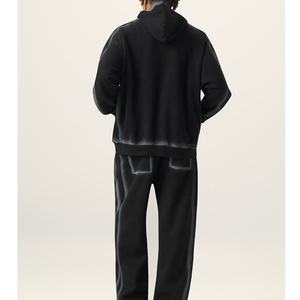Sweat à capuche délavé pour homme, style vintage, en mélange de coton épais, pour un look décontracté et urbain au quotidien - Product Image 3