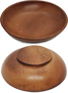Bol en bois rond en acacia pour olives, condiments, sauces, noix, bonbons, fruits, apéritifs, collations, style calebasse, bol de service - Product Image 4