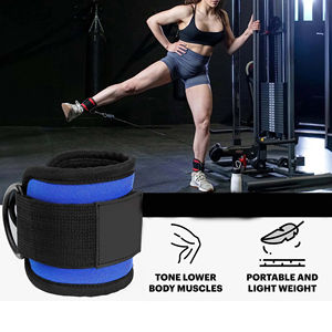Promotion : Sangle de cheville réglable en néoprène rembourré à double anneau, robuste, pour entraînement des jambes, musculation, gym et fitness - Product Image 3