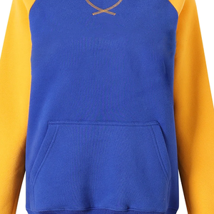 Sweat-shirt à col rond en chenille bicolore SGRho avec poches, personnalisable OEM, pull en molleton à col rond pour femmes avec lettres de sororité grecque - Product Image 6