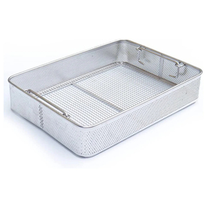Plateau pour instruments chirurgicaux sur mesure en treillis métallique, en acier inoxydable allemand, conteneur de stérilisation ajouré - Product Image 1
