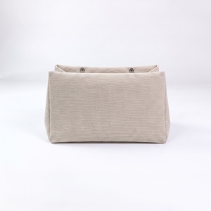 Rootsman Custom White Premium PU Leather Large Fashion <b>Makeup</b> Bag Open Hanging Water Resistant Lightweight Travel Custom Logo - Product Image 4