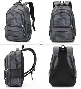 KHIMASHAM INDUSTRY Unisex Geometric Polyester <b>Backpack</b> 30-40L Large Capacity Adjustable Shoulder <b>Straps</b> Zipper Closure - Product Image 1