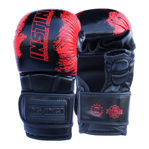ถุงมือ MMA คุณภาพสูงสำหรับผู้ใหญ่ แบบเปิดฝ่ามือ ครึ่งนิ้ว ทำจากหนัง พร้อมโลโก้สั่งทำได้ - Product Image 1