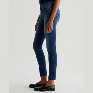 Pantalons en jean bleu classique personnalisés à taille haute pour femmes, jeans droits à taille basse pour l'été, prix de gros - Product Image 4